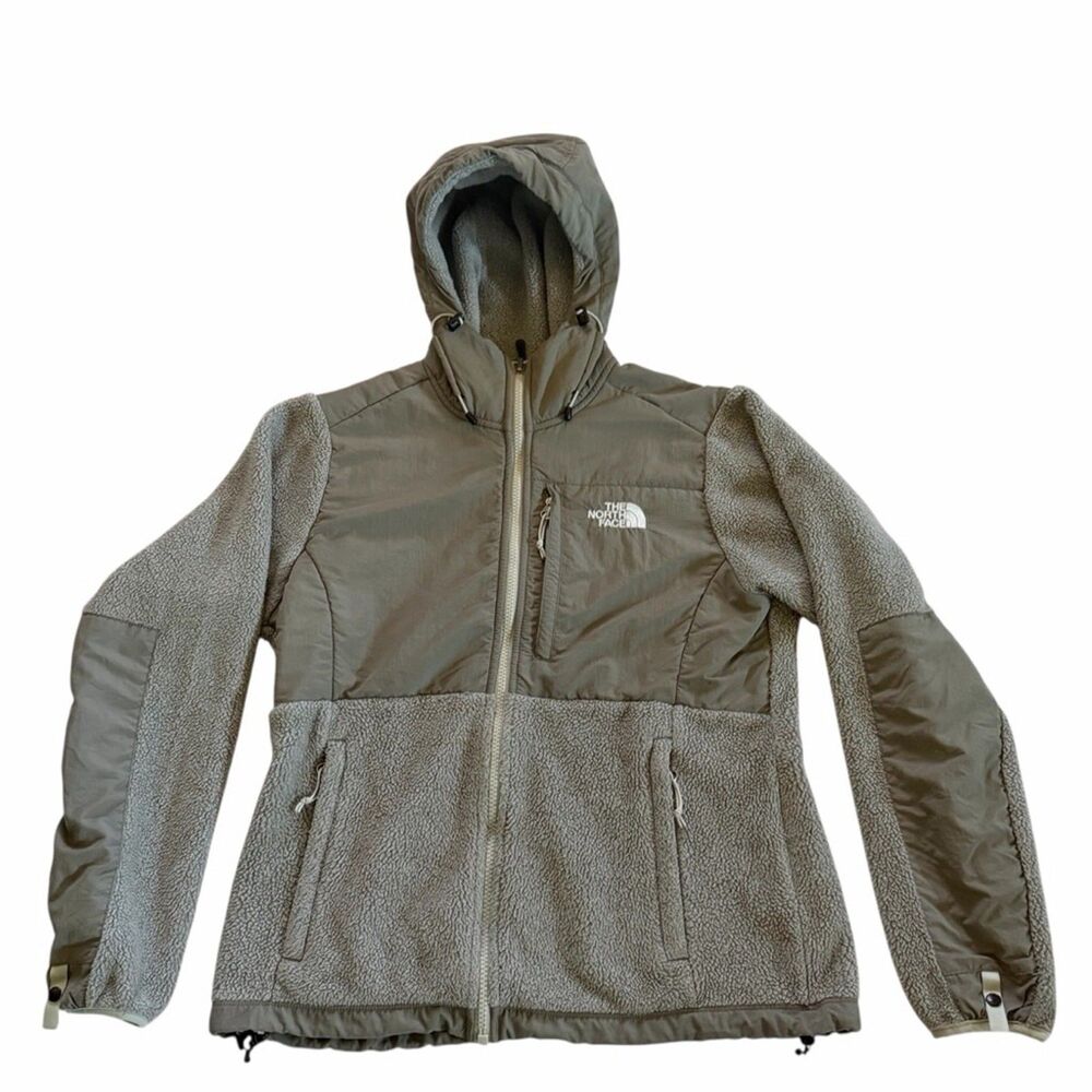 The North Face Denali Hooded Fleece Jacket Gray Women Size [S] Full Zip Coat F15